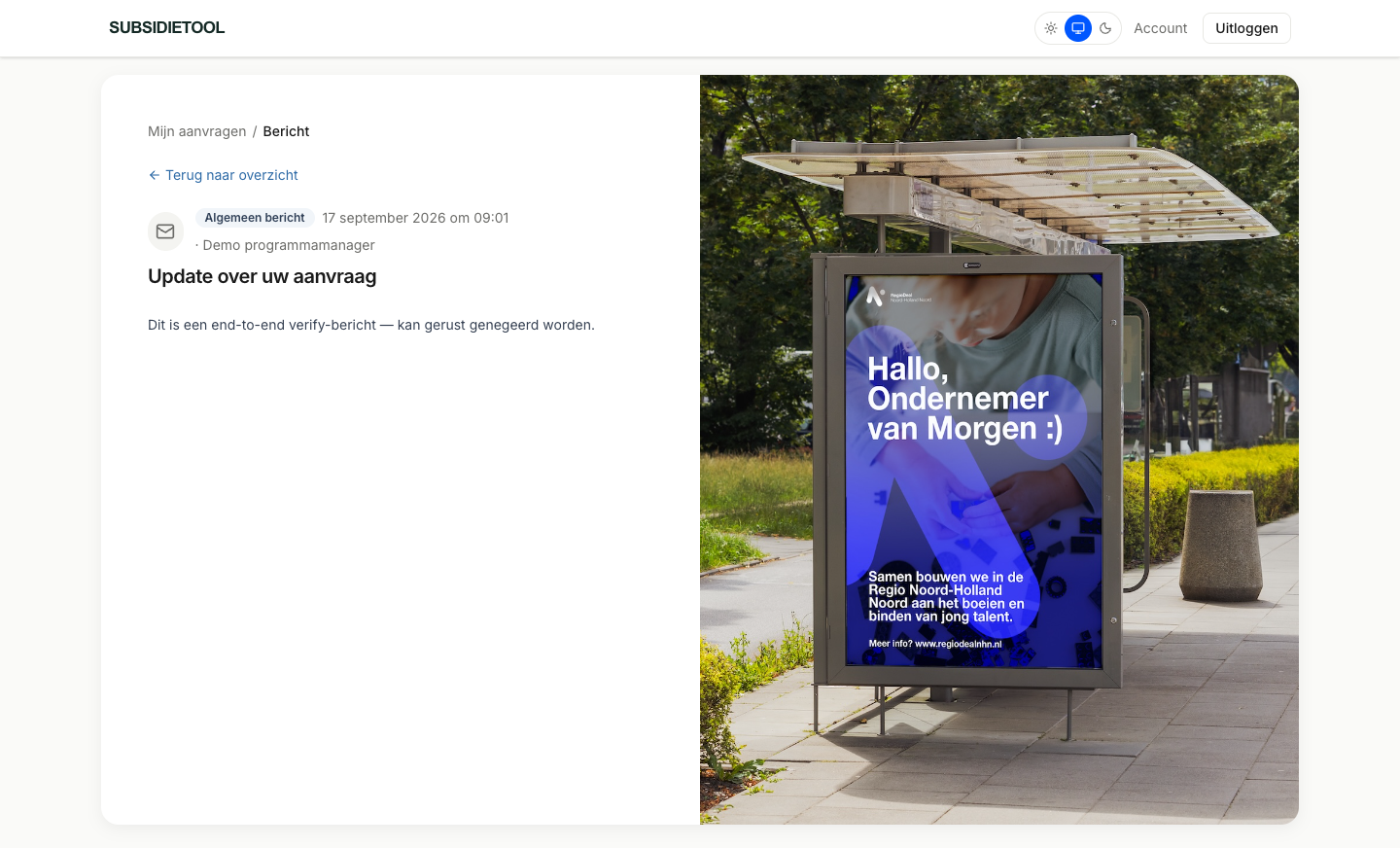 Open een bericht — vervolgstap in OpenLocal